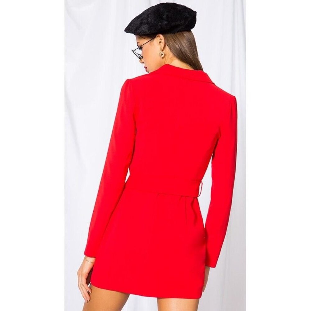 superdown Joan Belted Blazer Dress Red Mini - Picture 2 of 12